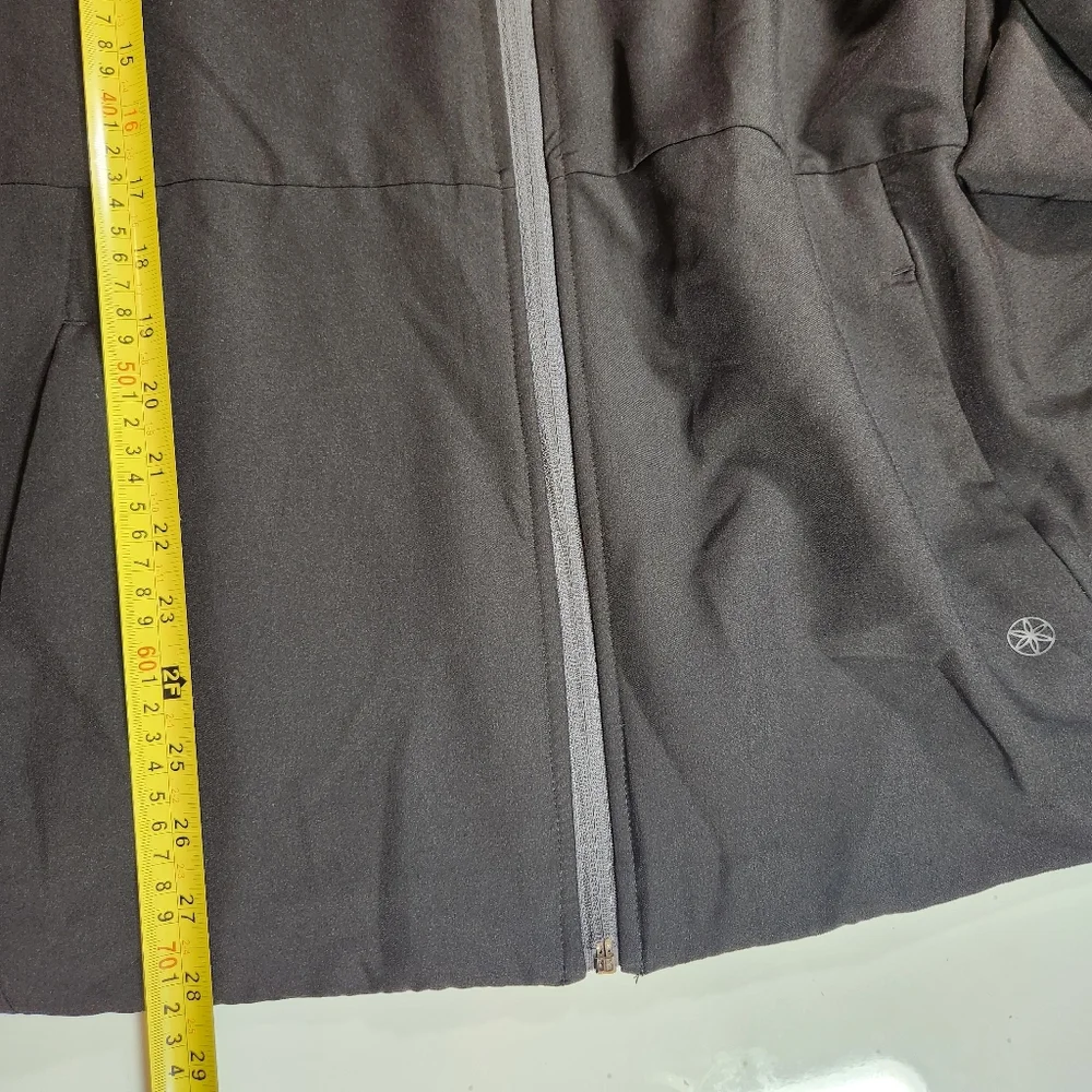 GAIAM Mens Black Performance Hooded Jacket Gray Zipper Mens Large